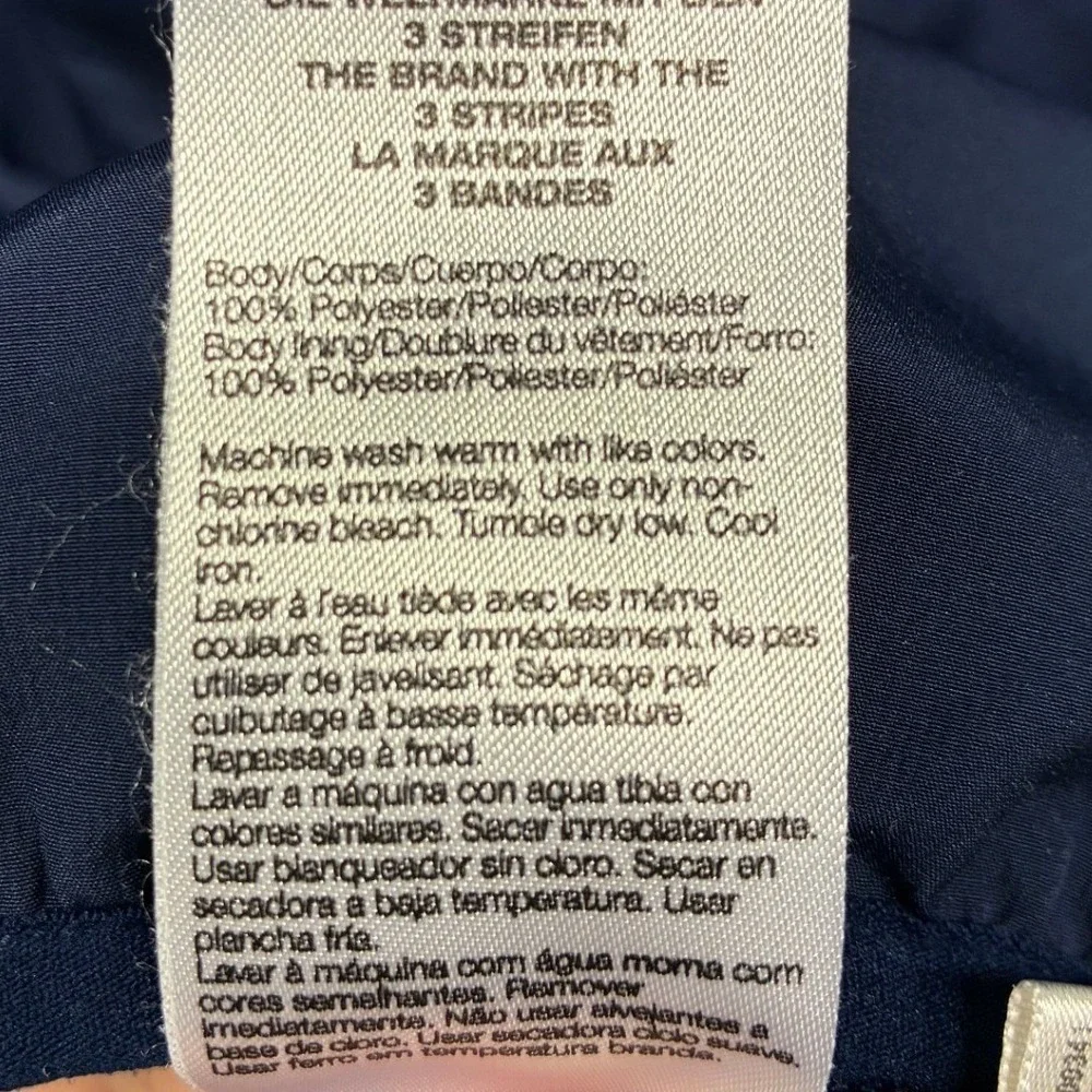 Adidas 3-Stripes Full Zip Windbreaker Track Jacket Mens S Navy Blue Sporty Y2K